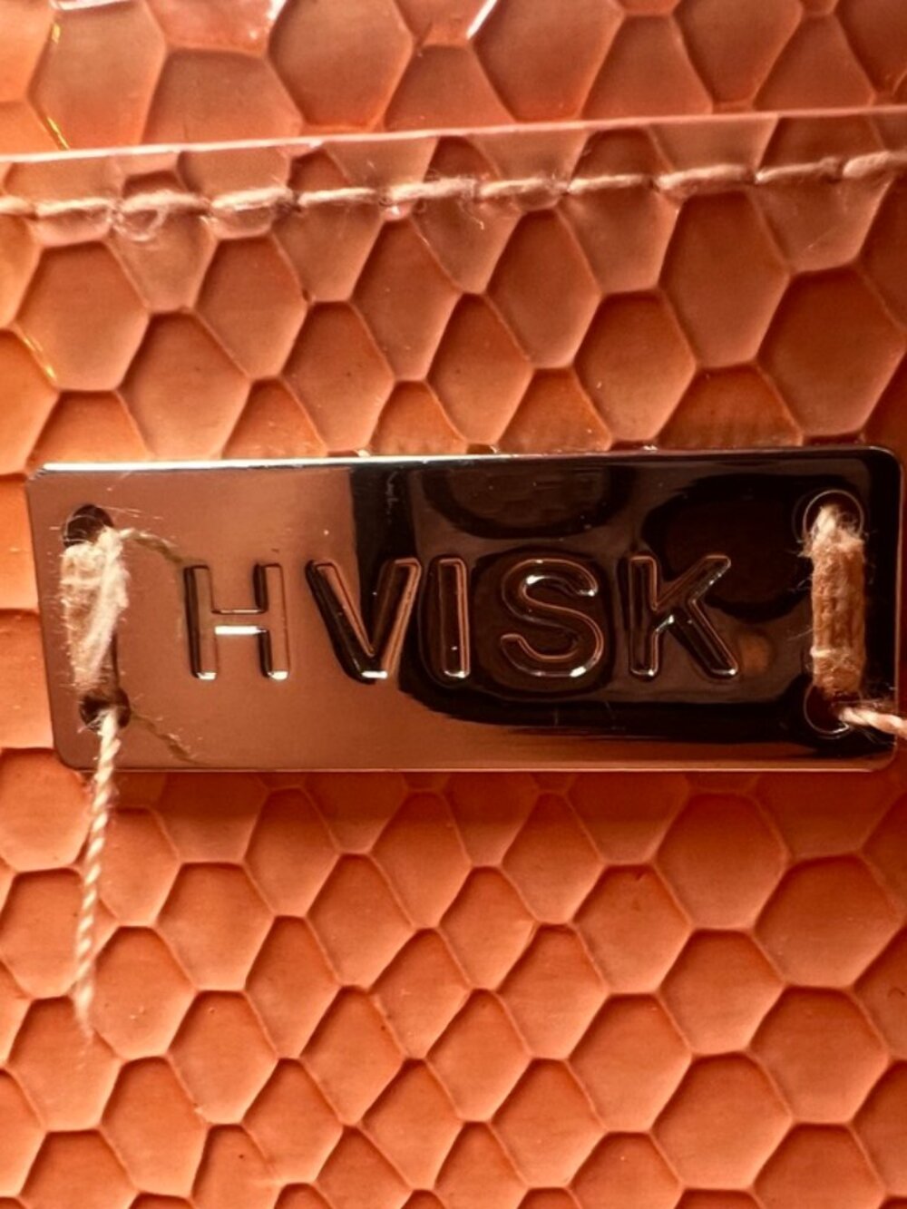 Title: HVISK Textured Crossbody Shoulder Bag Peach Coral Scandinavian Style